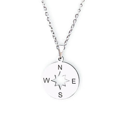 Dainty Compass Necklace for Women, Silver - OurCoordinates