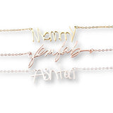 Dainty Horizontal Name Necklace, Rose Gold - OurCoordinates