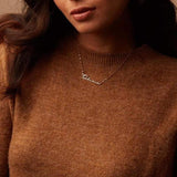 Dainty Horizontal Name Necklace, Rose Gold - OurCoordinates
