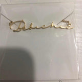Dainty Horizontal Name Necklace, Rose Gold - OurCoordinates