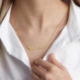 Dainty Horizontal Name Necklace, Rose Gold - OurCoordinates