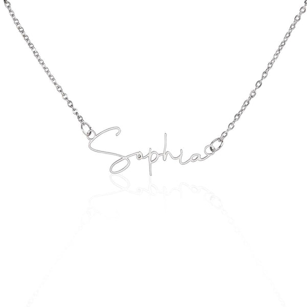 Dainty Signature Necklace, Polished Stainless Steel - OurCoordinates