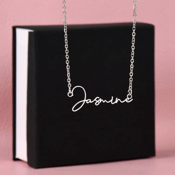 Dainty Signature Necklace, Polished Stainless Steel - OurCoordinates