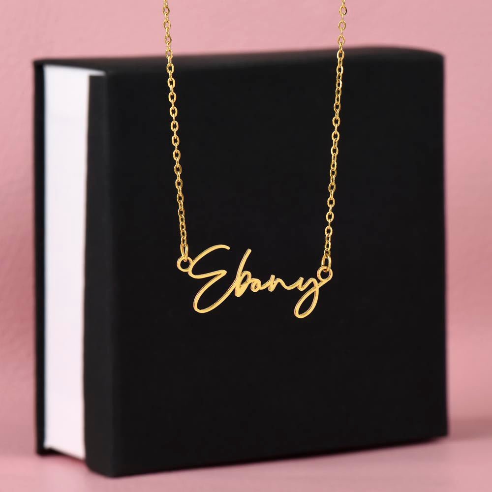 Dainty Signature Necklace, Gold Finish Over Stainless Steel - OurCoordinates