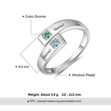 Engraved Birthstone Ring, - OurCoordinates