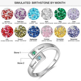 Engraved Birthstone Ring, - OurCoordinates