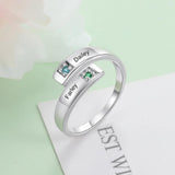 Engraved Birthstone Ring, - OurCoordinates
