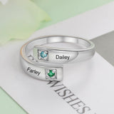 Engraved Birthstone Ring, - OurCoordinates