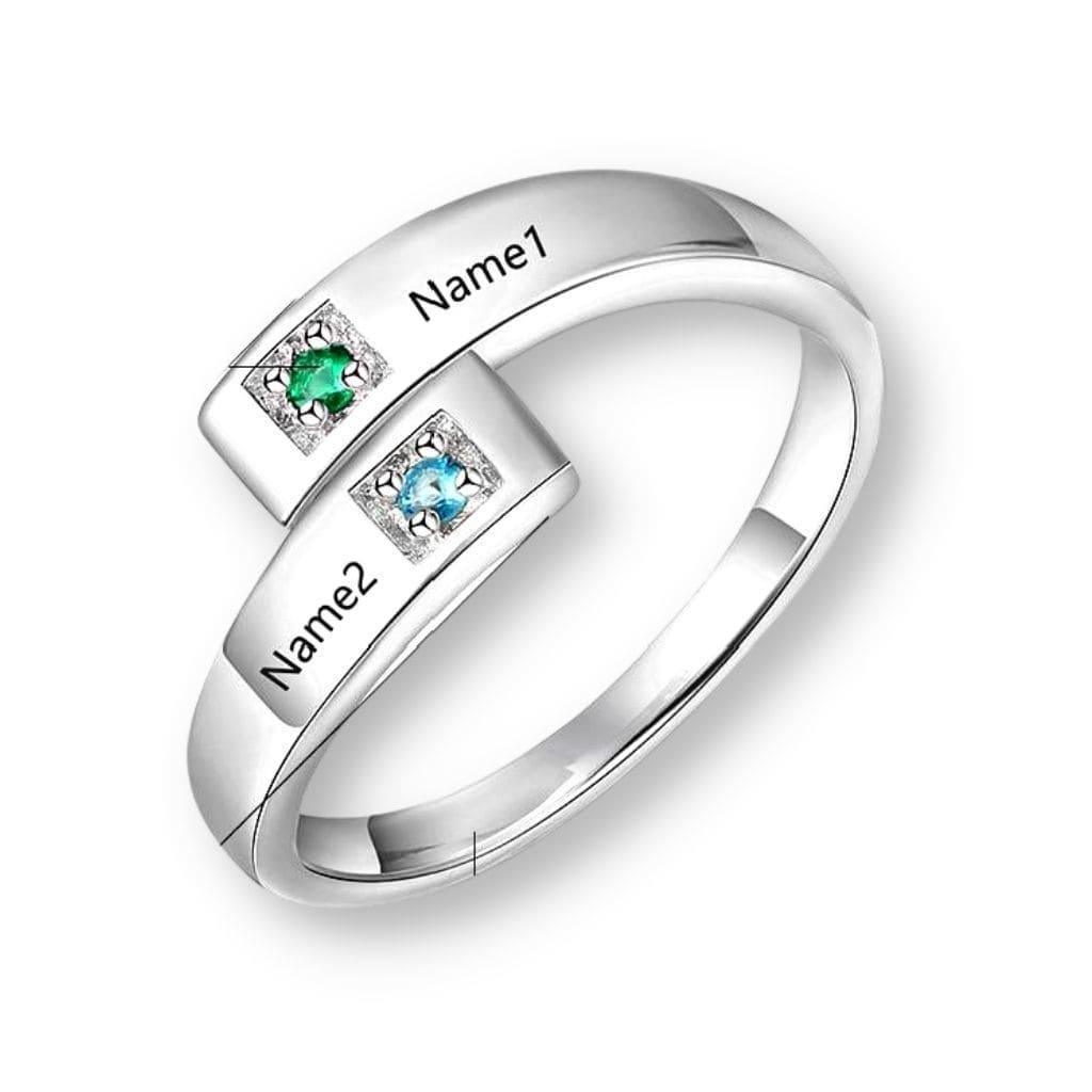 Engraved Birthstone Ring, - OurCoordinates