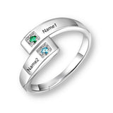 Engraved Birthstone Ring, - OurCoordinates