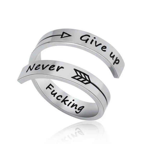 Engraved Stackable Double Name Ring, Silver - OurCoordinates