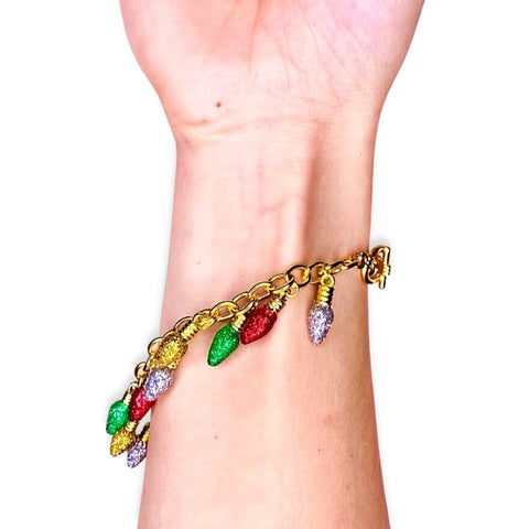 Festive Christmas Light Charm Bracelet, - OurCoordinates