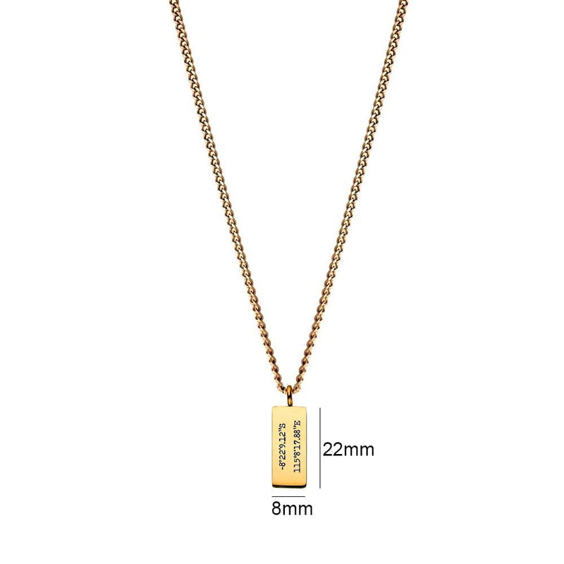 Flat Bar Coordinates Choker Style Necklace, Gold - OurCoordinates