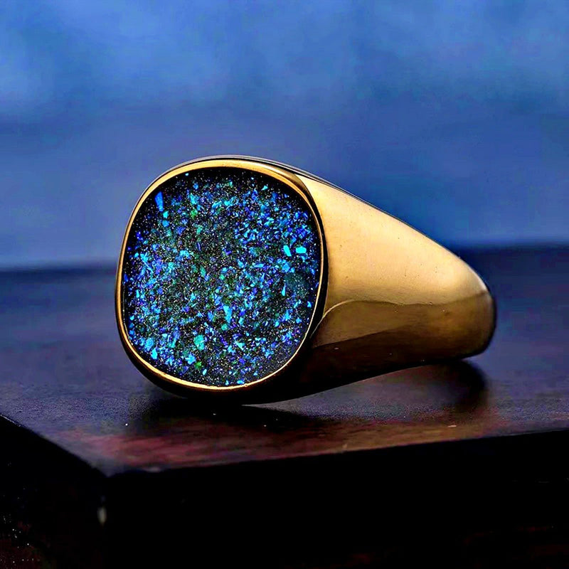Galaxy Signet Ring, Gold - OurCoordinates