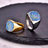 Galaxy Signet Ring, Steel - OurCoordinates