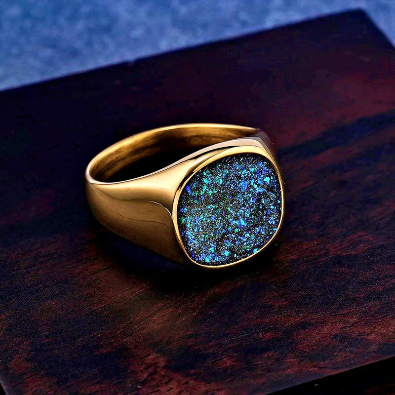 Galaxy Signet Ring, Steel - OurCoordinates