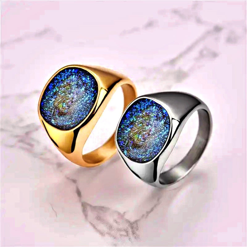 Galaxy Signet Ring, Steel - OurCoordinates