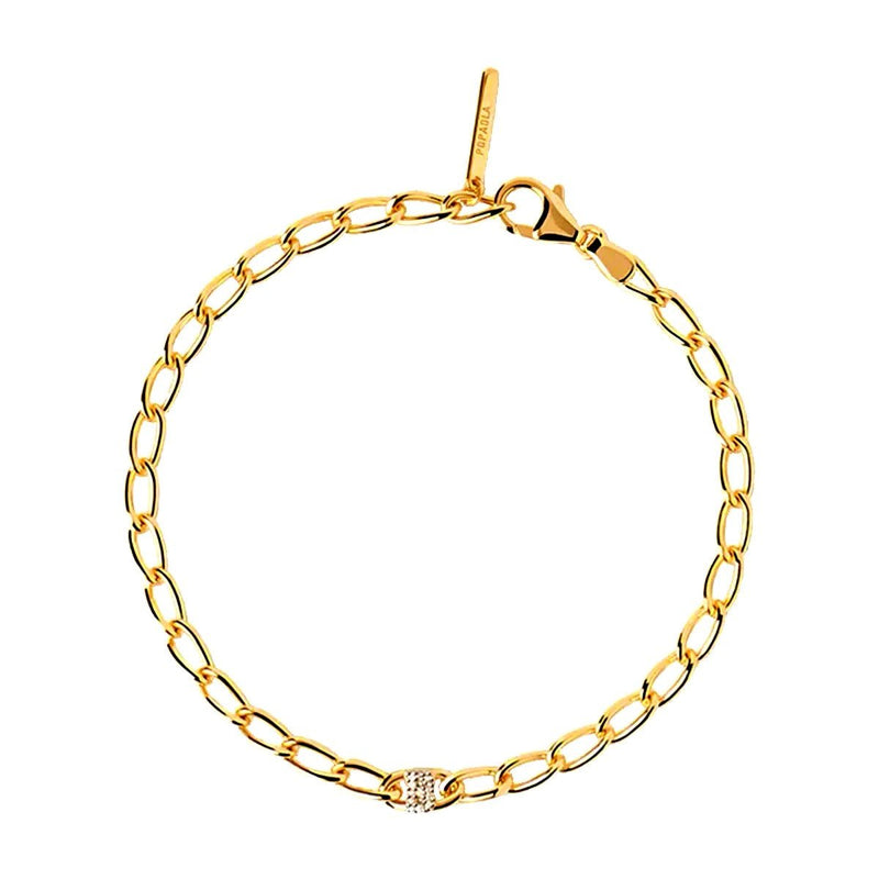 Gold Letter Bracelet Simple Initial Charm Bracelet, B - OurCoordinates