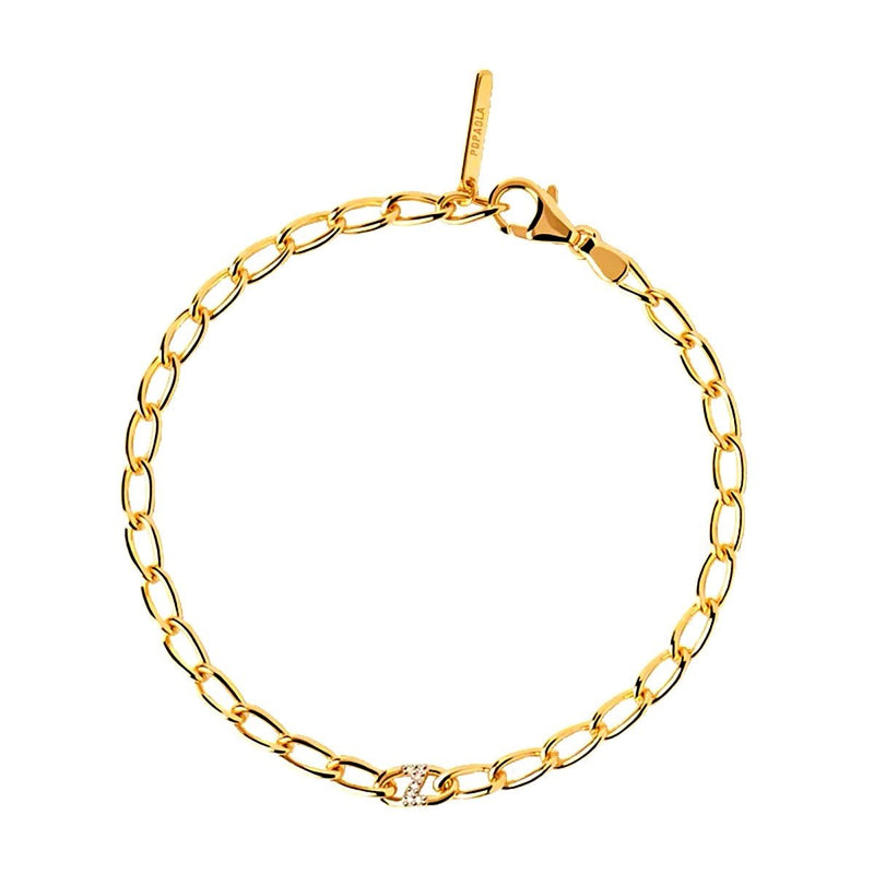 Gold Letter Bracelet Simple Initial Charm Bracelet, Z - OurCoordinates