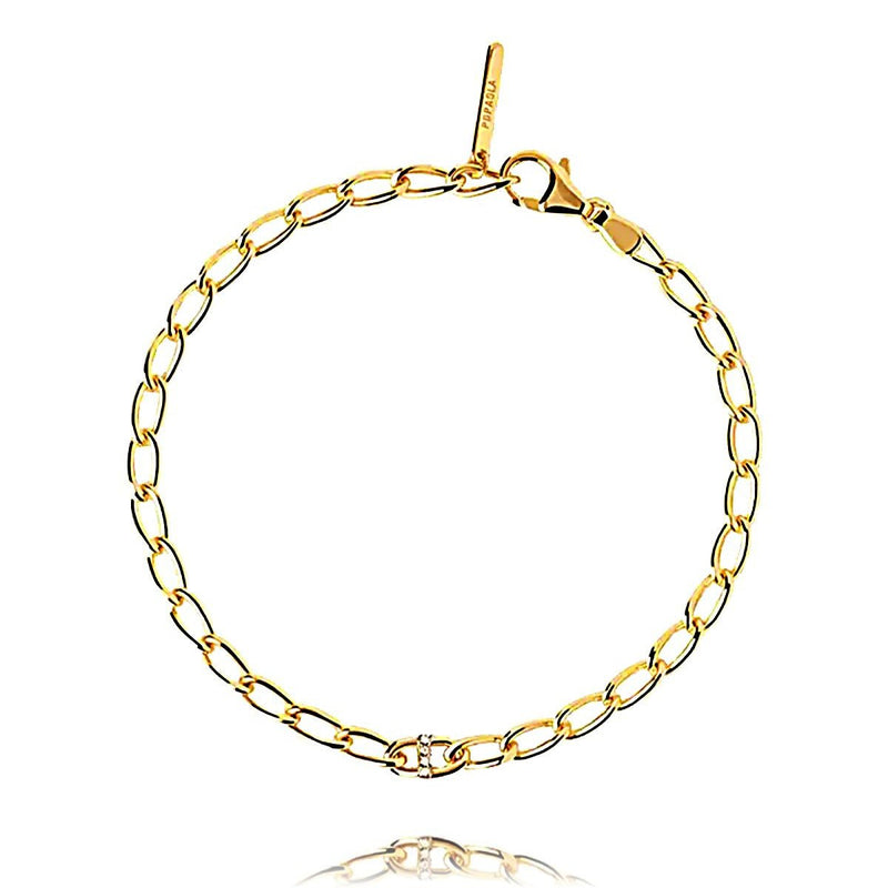 Gold Letter Bracelet Simple Initial Charm Bracelet, I - OurCoordinates