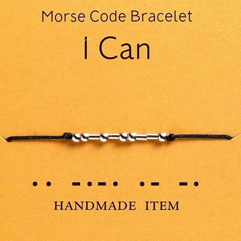 Amazon.com: Morse Code Bracelets for Women Men, 2PCS I Love You String  Adjustable Matching Bracelets Gifts for Couples Mom Daughter Best Friend  Inspirational bracelets with Black Hematite Beads: Clothing, Shoes & Jewelry