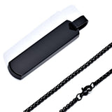 Initial Necklace for Men - Thick Vertical Bar Pendant with A-Z Letter, Platinum - OurCoordinates