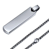 Initial Necklace for Men - Thick Vertical Bar Pendant with A-Z Letter, Platinum - OurCoordinates
