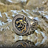 Luxury Copper Two-Tone Wolf Ring, 8 - OurCoordinates