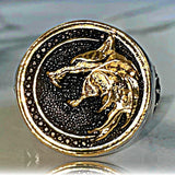 Luxury Copper Two-Tone Wolf Ring, 8 - OurCoordinates