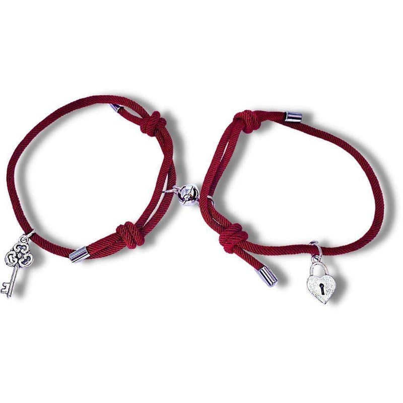Magnetic Heart Key & Lock Bracelets Rolo Chain by Magnetic Couples Bracelets