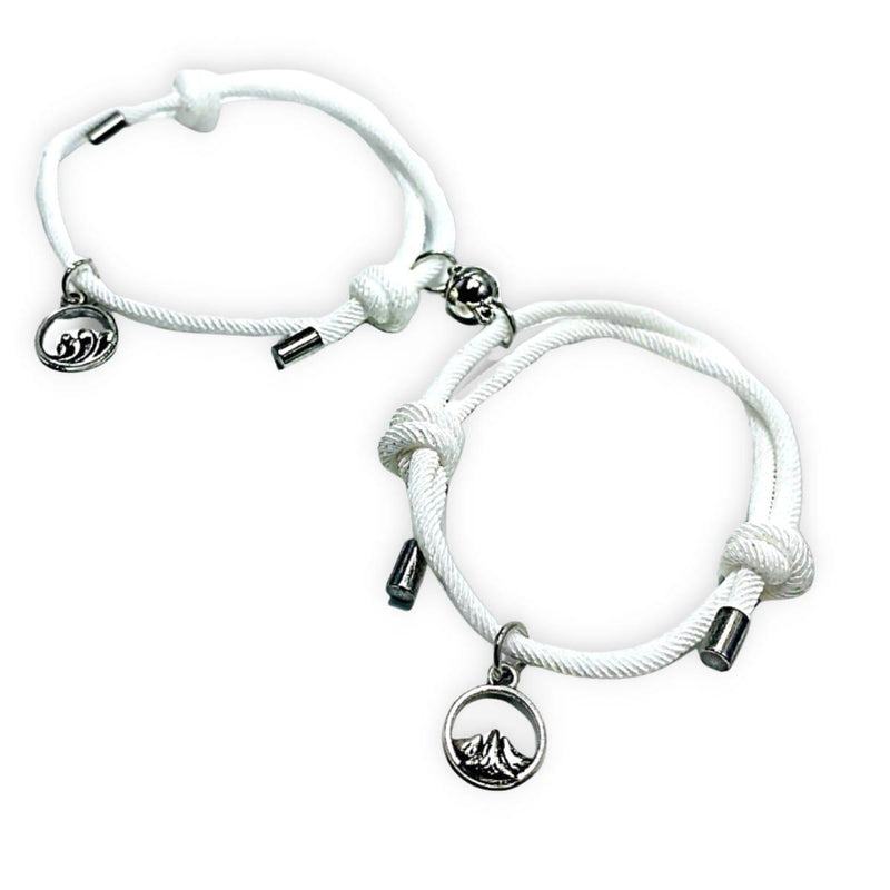 Magnetic Couple Bracelets - Set Of Two, White - OurCoordinates