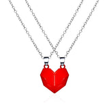 Magnetic Couple Necklace - Set Of 2, Red - OurCoordinates