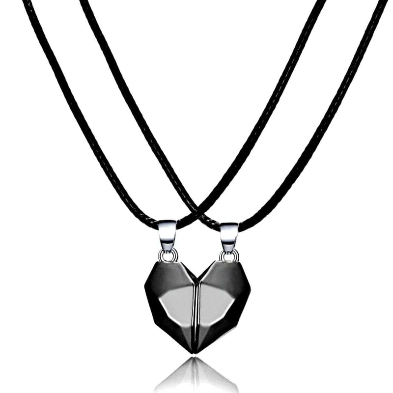 Magnetic Couple Necklace - Set Of 2, Black - OurCoordinates