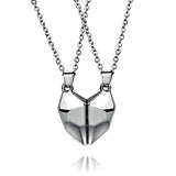 Magnetic Heart Necklace - Set Of 2, Silver - OurCoordinates