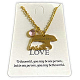 Mama Bear Necklace With Birthstone Mothers' Day Gift, Gold - OurCoordinates