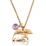 Mama Bear Necklace With Birthstone Mothers' Day Gift, Gold - OurCoordinates