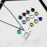 Mama Bear Necklace With Birthstone Mothers' Day Gift, Silver - OurCoordinates