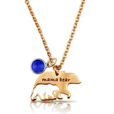 Mama Bear Necklace With Birthstone Mothers' Day Gift, Gold - OurCoordinates