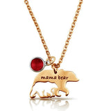 Mama Bear Necklace With Birthstone Mothers' Day Gift, Gold - OurCoordinates