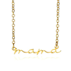 "mama" Pendant Necklace, Gold - OurCoordinates