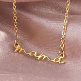 "mama" Pendant Necklace, Gold - OurCoordinates