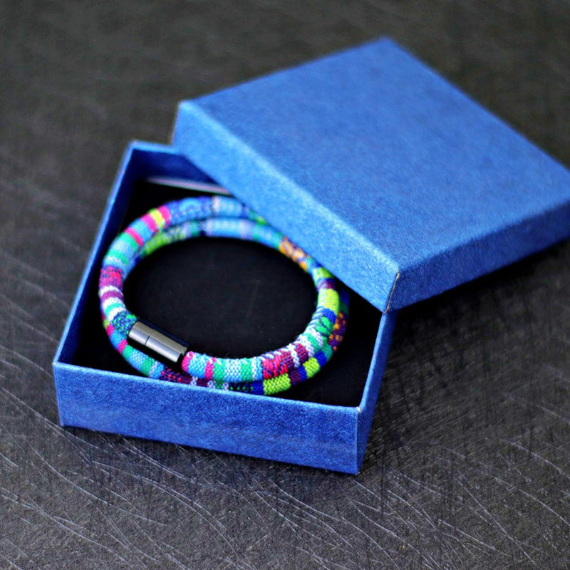 Men's Hand Woven Bohemian Rope Bracelet, Baby Blue - OurCoordinates