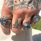 Men's Stainless Steel Wolf Ring, 7 - OurCoordinates