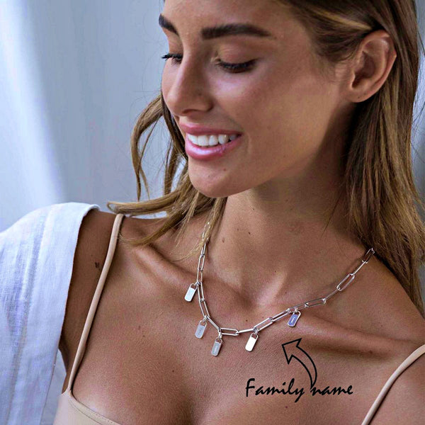 Personalized Chain Link Necklace with Custom Charms, 2 names - OurCoordinates