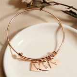 Personalized Heart Charm Bracelet, Steel - OurCoordinates