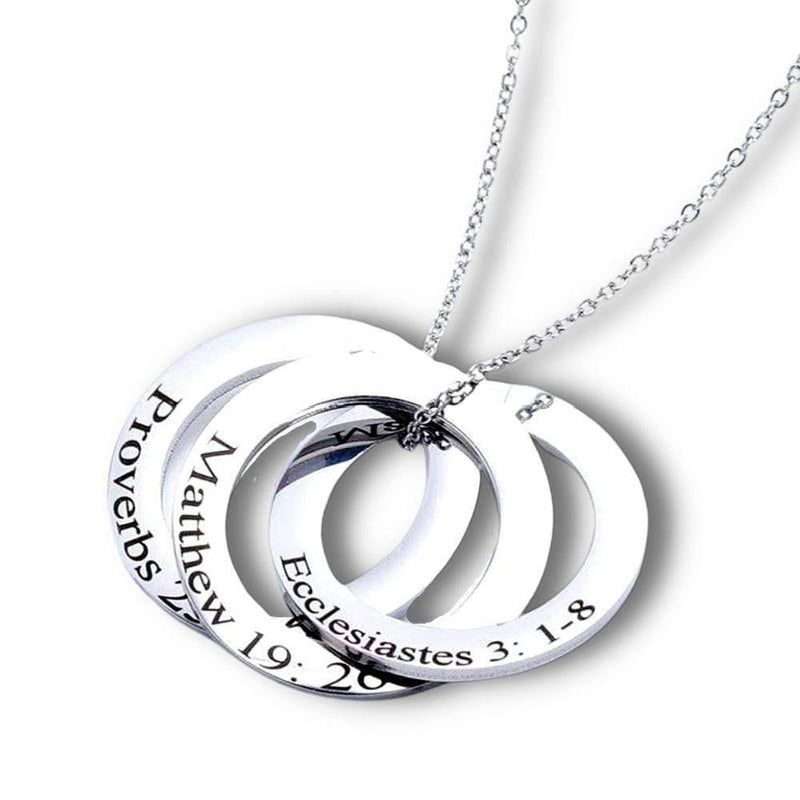 Personalized Interlocking Circle Necklace, Silver - OurCoordinates