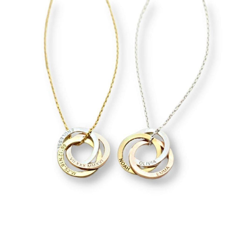 Diamond Interlocking Circles Necklace 1/10 ct tw 10K Two-Tone Gold 18