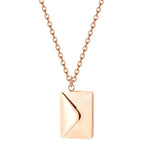 Personalized Love Letter Necklace w/ Rose Gift Box, Rose Gold - OurCoordinates