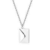 Personalized Love Letter Necklace w/ Rose Gift Box, Silver - OurCoordinates