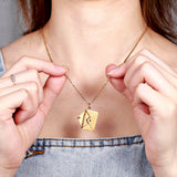 Personalized Love Letter Necklace w/ Rose Gift Box, Gold - OurCoordinates